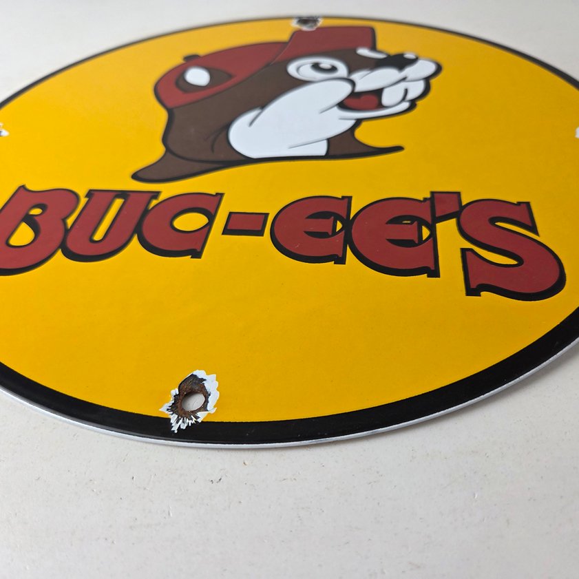 Vintage Buc-ee's Sign - Bucee Beaver Gas Service Station Pump Porcelain Sign - Image 9