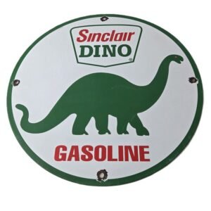 Vintage porcelain gas pump plate signs
