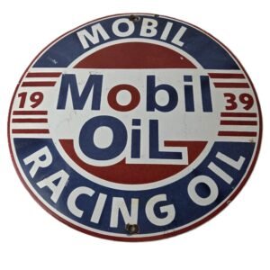 Vintage porcelain gas pump plate signs