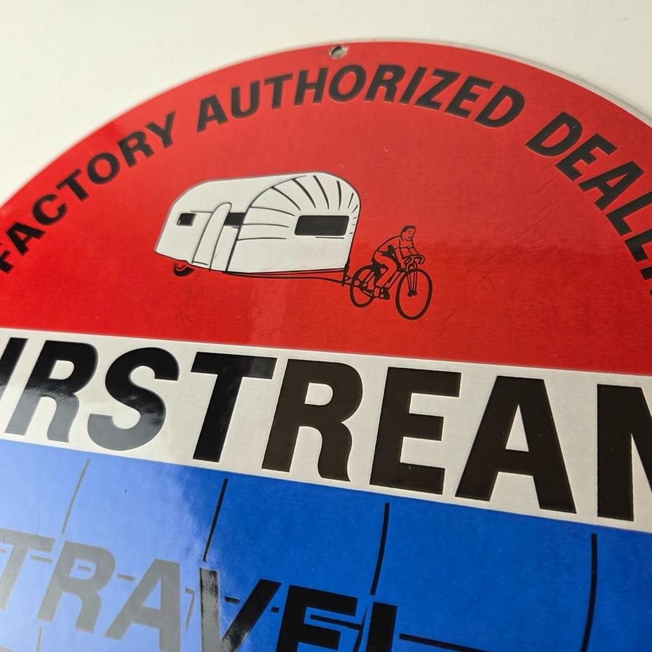 Vintage Airstream Sign - Travel Trailer RV Gas Airplane Porcelain Sign - Image 13