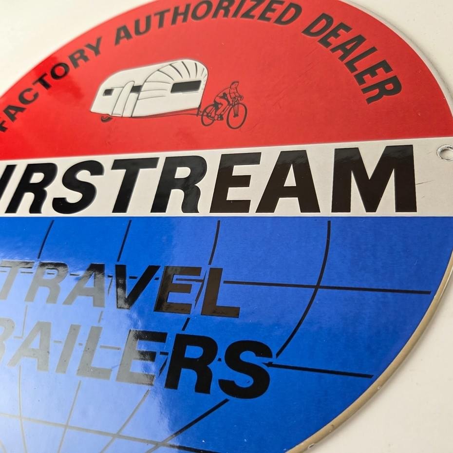 Vintage Airstream Sign - Travel Trailer RV Gas Airplane Porcelain Sign - Image 14