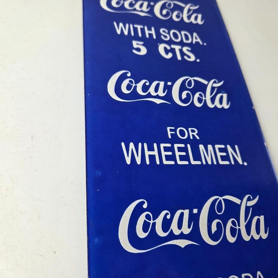 Vintage Coca Cola Porcelain Sign - Drink Soda Bottles Gas Pump Service Sign - Image 11