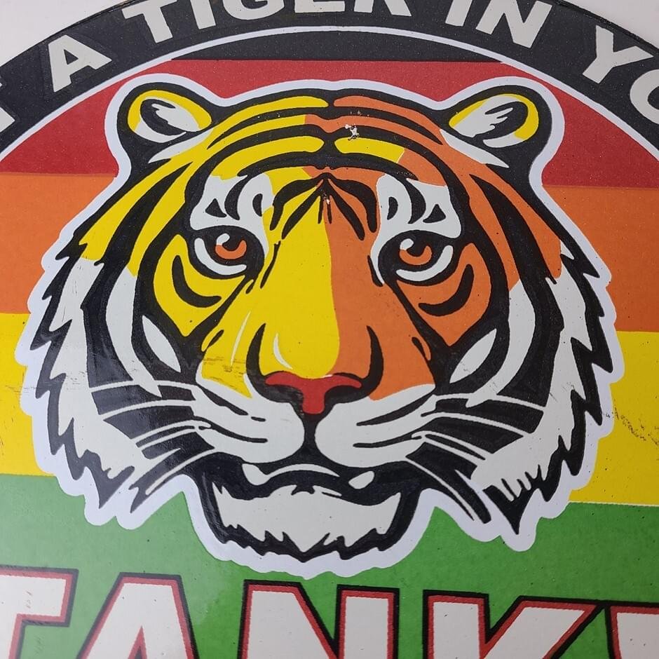 Vintage Esso Gasoline Sign - Tiger Gas Service Station Tank Porcelain Sign - Image 3