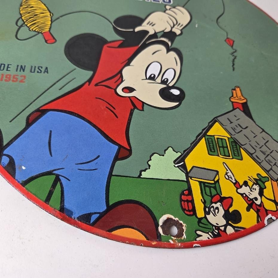 Vintage Socony Aircraft Oils Sign - Mickey Standard Oil Service Porcelain Sign - Image 11