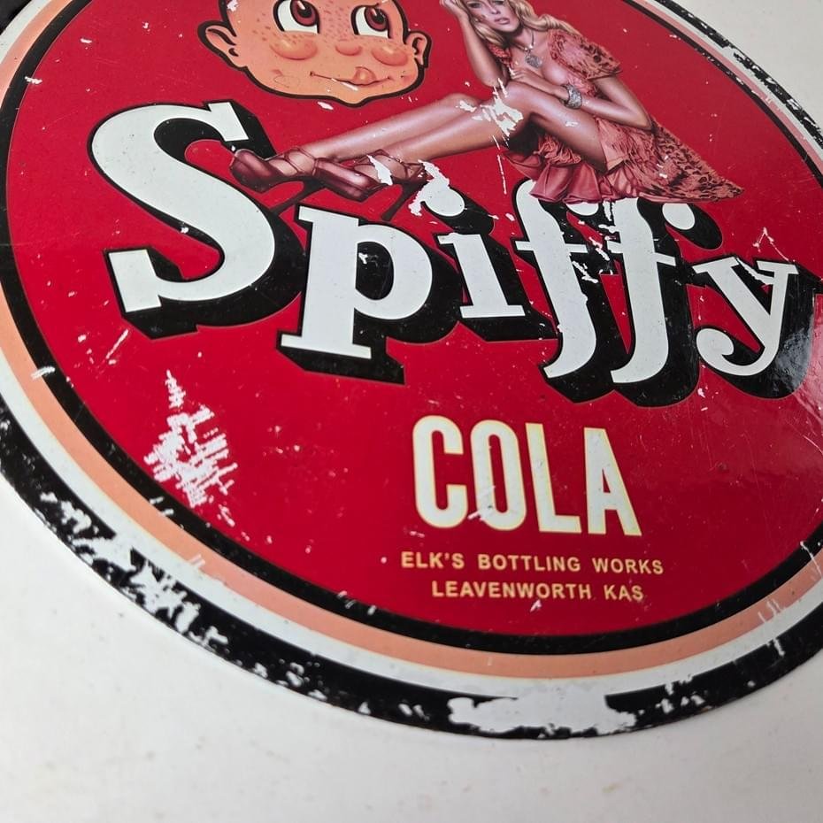 Vintage Spiffy Cola Porcelain Sign - Shop Soda Advertising Gas Pump Service Sign - Image 11