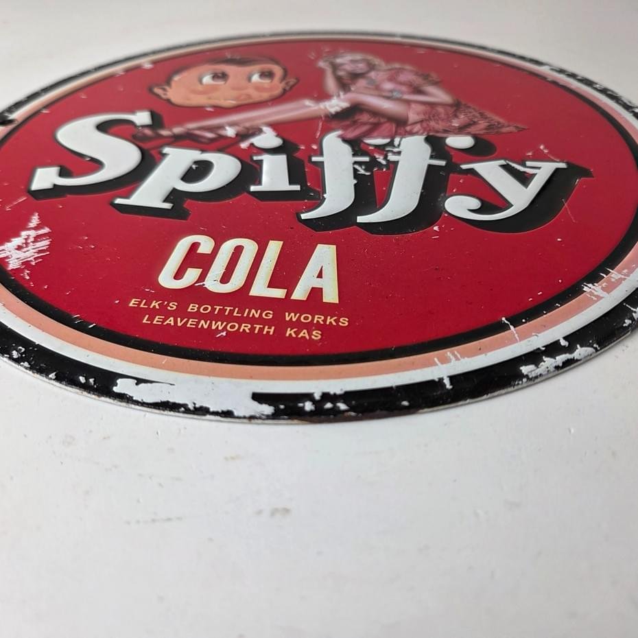 Vintage Spiffy Cola Porcelain Sign - Shop Soda Advertising Gas Pump Service Sign - Image 10