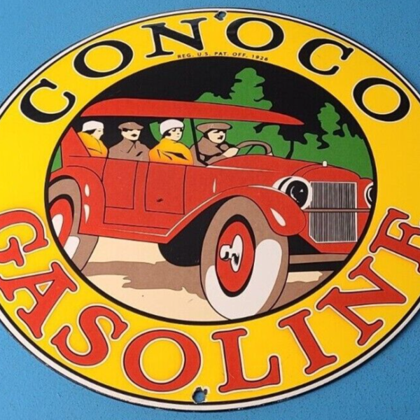VINTAGE CONOCO GASOLINE PORCELAIN 1926 FORD AUTO CAR SERVICE STATION SIGN 305221195930