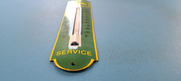 VINTAGE JOHN DEERE PORCELAIN GAS AUTOMOBILE FARM TRACTOR AD SIGN THERMOMETER 305730471690 11