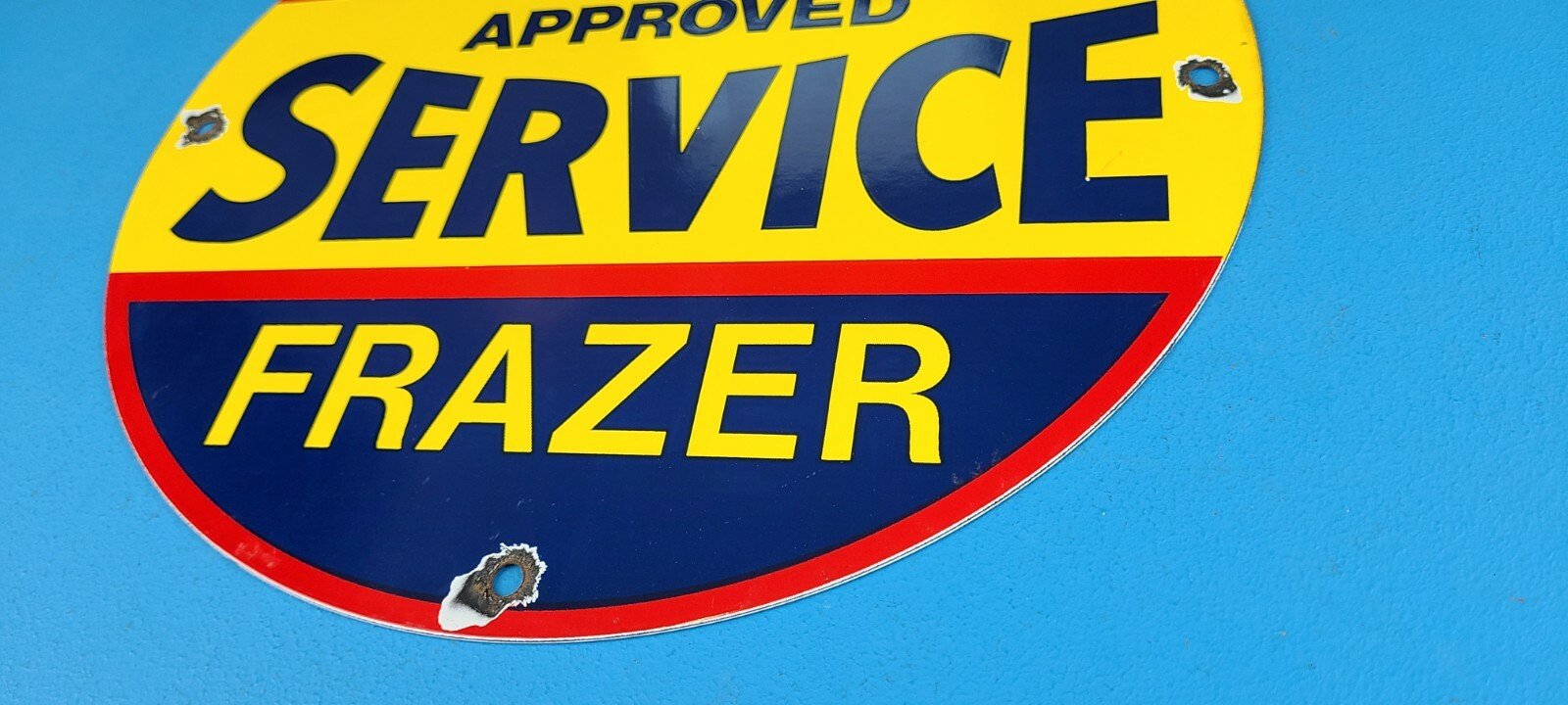 VINTAGE KAISER FRAZER PORCELAIN AMERICAN GAS AUTOMOBILE SERVICE DEALER SIGN - Image 10