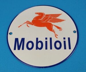 VINTAGE MOBIL OIL GASOLINE PORCELAIN GAS 6 SERVICE STATION PUMP PEGASUS SIGN 305860573560