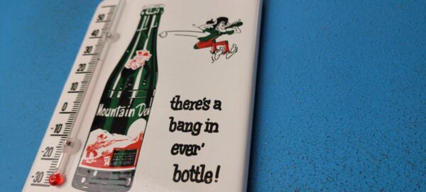 VINTAGE MOUNTAIN DEW PORCELAIN GAS SODA GLASS BOTTLE SODA AD SIGN THERMOMETER 305083940670 8