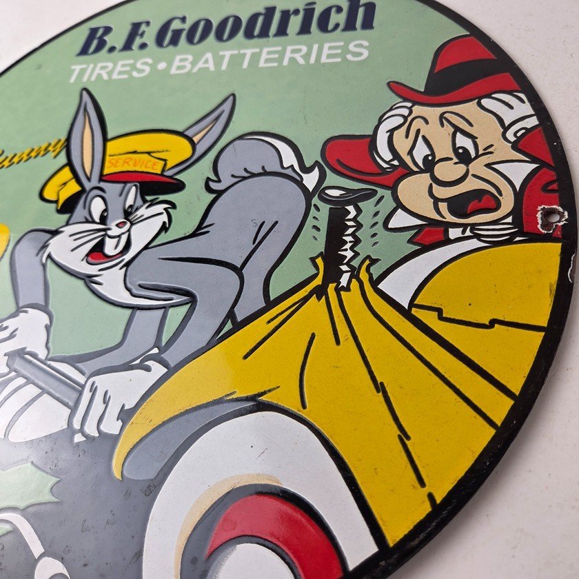 Vintage B.F. Goodrich Tires Porcelain Sign - Old Auto Car Mechanic Gas Pump Sign - Image 13