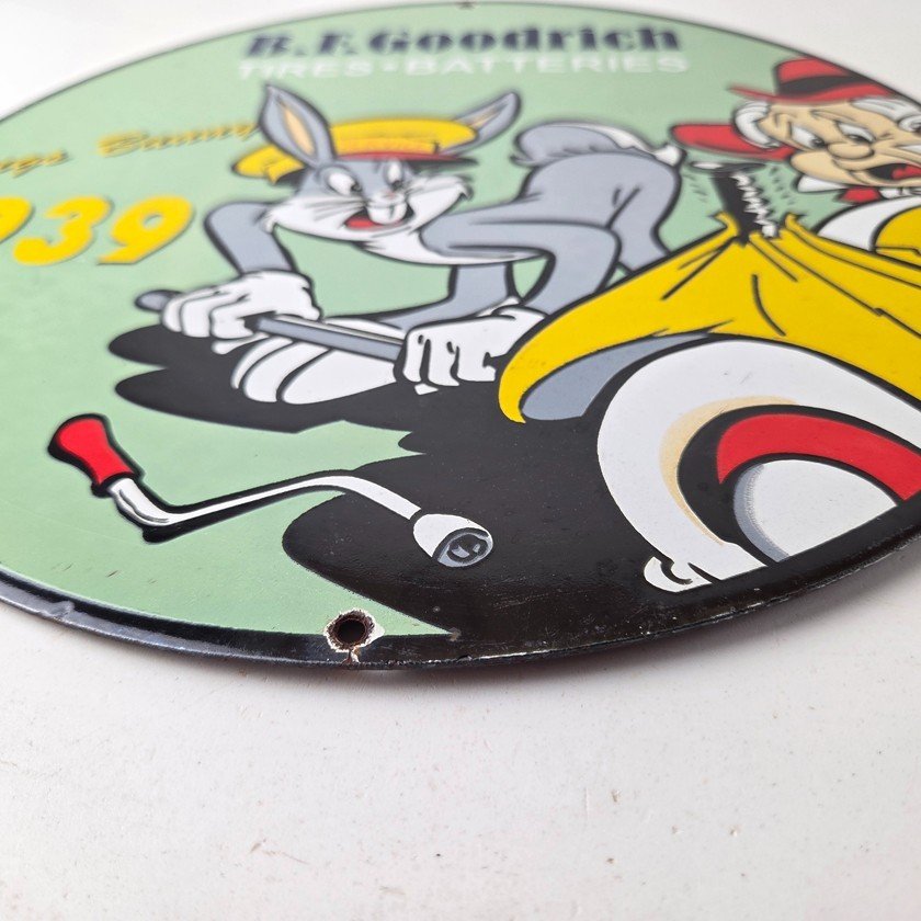 Vintage B.F. Goodrich Tires Porcelain Sign - Old Auto Car Mechanic Gas Pump Sign - Image 10