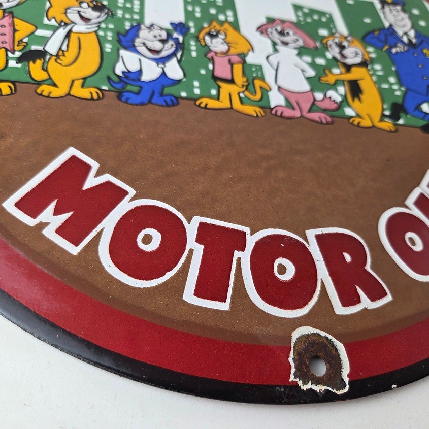 Vintage Bearcat Motor Oil Sign - Gas Service Ethyl Gasoline Porcelain Sign - Image 11