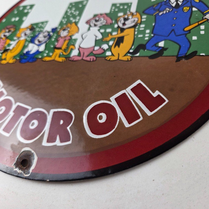 Vintage Bearcat Motor Oil Sign - Gas Service Ethyl Gasoline Porcelain Sign - Image 14