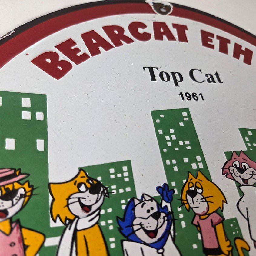 Vintage Bearcat Motor Oil Sign - Gas Service Ethyl Gasoline Porcelain Sign - Image 5