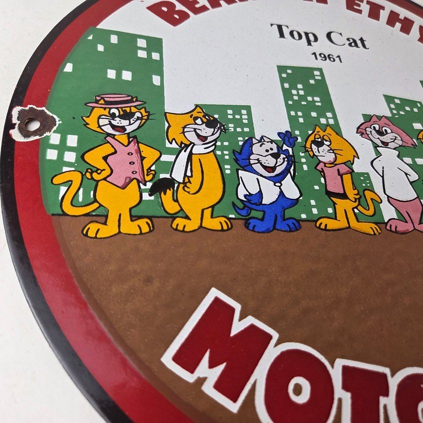 Vintage Bearcat Motor Oil Sign - Gas Service Ethyl Gasoline Porcelain Sign - Image 6