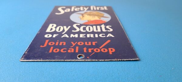 Vintage Boy Scouts Sign America Local Troop Gas Pump Motor Oil Porcelain Sign 305772242890 10