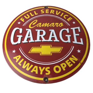Vintage Chevrolet Sign - Camaro Automobile Garage Mechanic Porcelain Sign