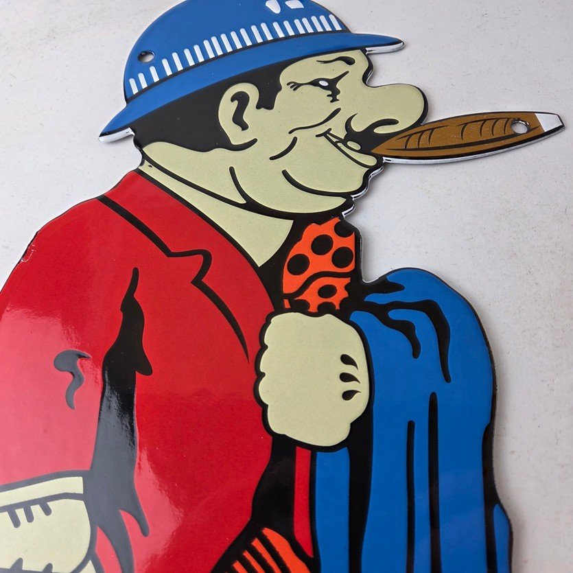 Vintage Chevrolet Sign - Large Porcelain Used Cars Cigar Gas Pump Dealer Sign - Image 3