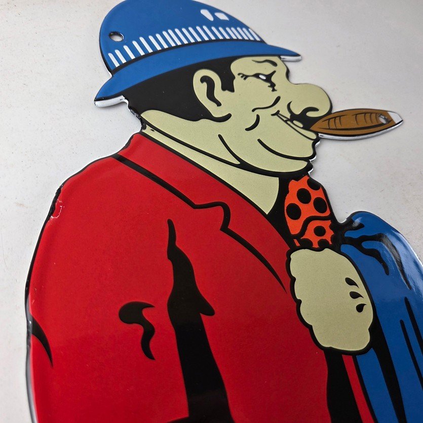 Vintage Chevrolet Sign - Large Porcelain Used Cars Cigar Gas Pump Dealer Sign - Image 5