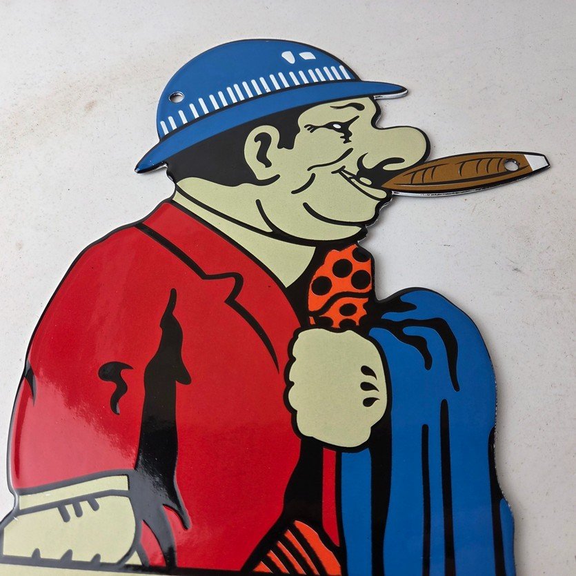 Vintage Chevrolet Sign - Large Porcelain Used Cars Cigar Gas Pump Dealer Sign - Image 3