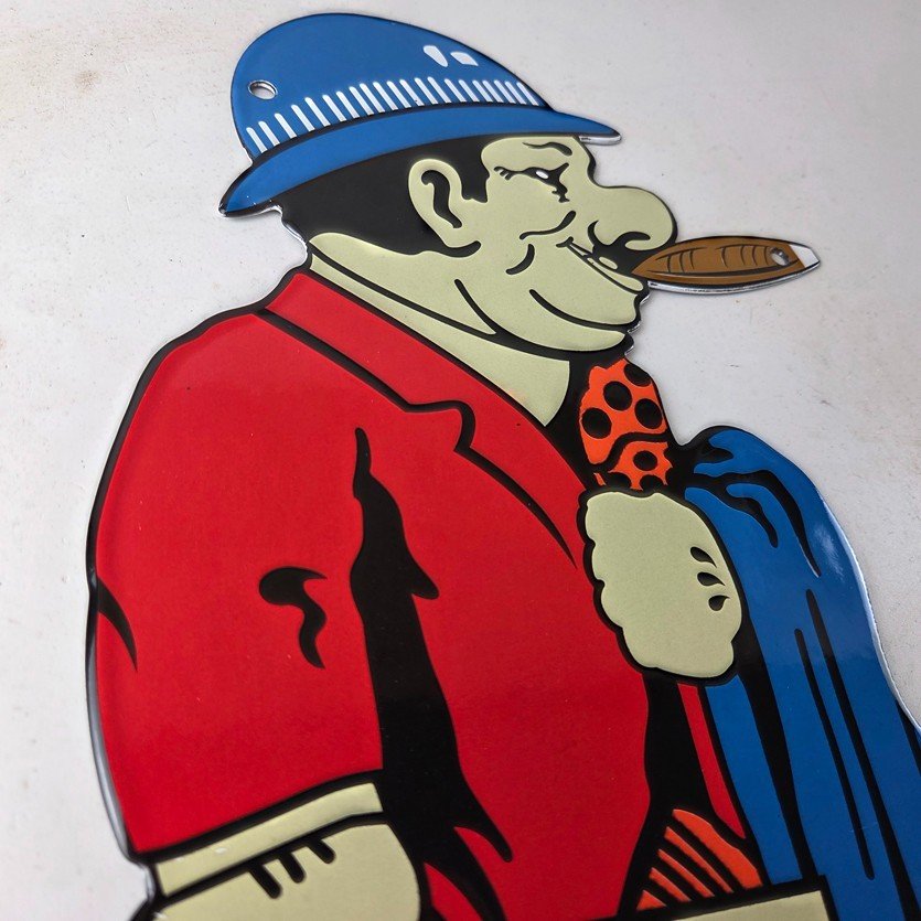 Vintage Chevrolet Sign - Large Porcelain Used Cars Cigar Gas Pump Dealer Sign - Image 5