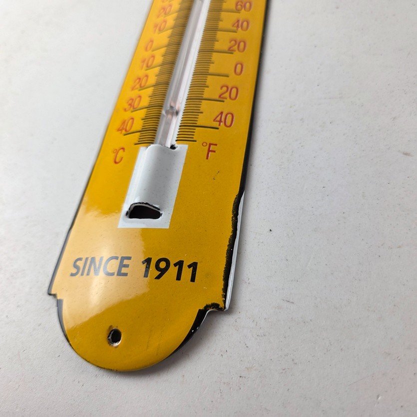 Vintage Chevrolet Sign - Super Service Gas Pump Sign on Porcelain Thermometer - Image 14