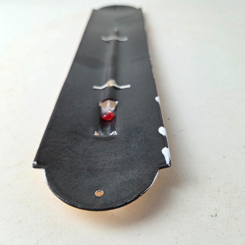 Vintage Chevrolet Sign - Super Service Gas Pump Sign on Porcelain Thermometer - Image 9