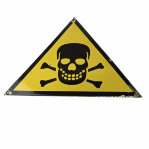 Vintage Danger Sign - Skull Crossbones Warning Caution Gas Pump Service Sign