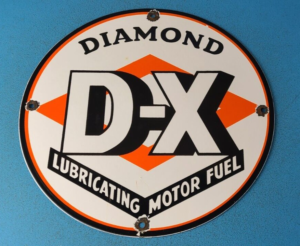 Vintage Diamond DX Porcelain Gasoline Service Station Automotive Gas Pump Sign 305859181400