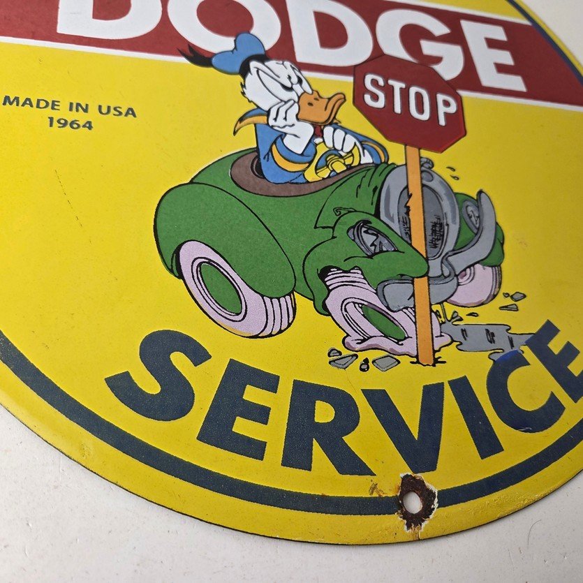 Vintage Dodge Sign - Old Muscle Gas Cars Sales Service Porcelain Sign - Image 11