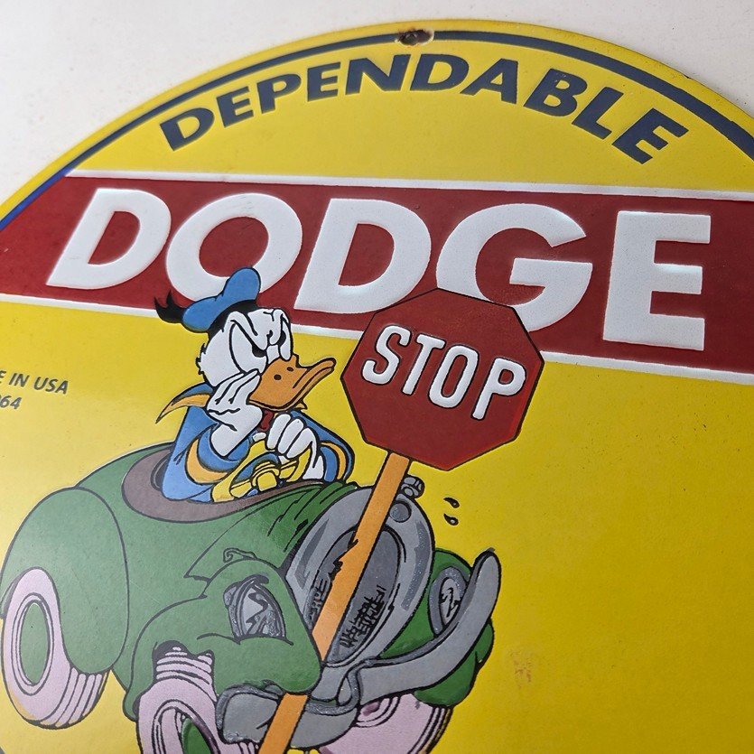 Vintage Dodge Sign - Old Muscle Gas Cars Sales Service Porcelain Sign - Image 12