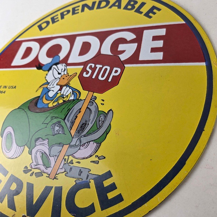 Vintage Dodge Sign - Old Muscle Gas Cars Sales Service Porcelain Sign - Image 13