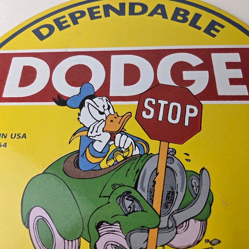 Vintage Dodge Sign - Old Muscle Gas Cars Sales Service Porcelain Sign - Image 3