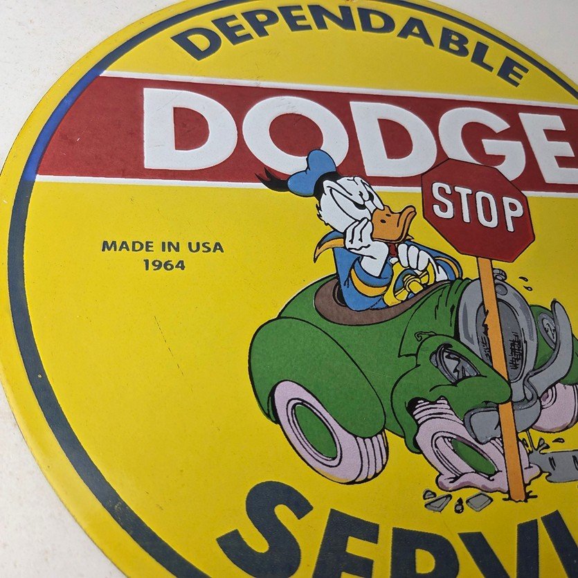 Vintage Dodge Sign - Old Muscle Gas Cars Sales Service Porcelain Sign - Image 6