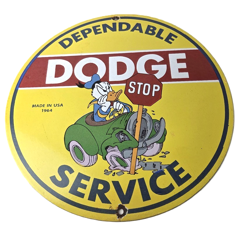 Vintage Dodge Sign - Old Muscle Gas Cars Sales Service Porcelain Sign