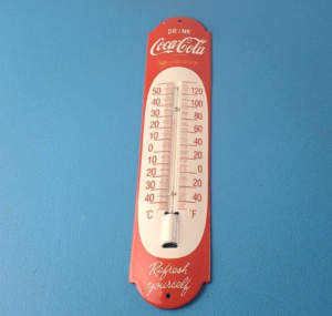 Vintage Drink Coca Cola Sign Soda Pop Gas Ad Sign on Porcelain Thermometer 305893061930