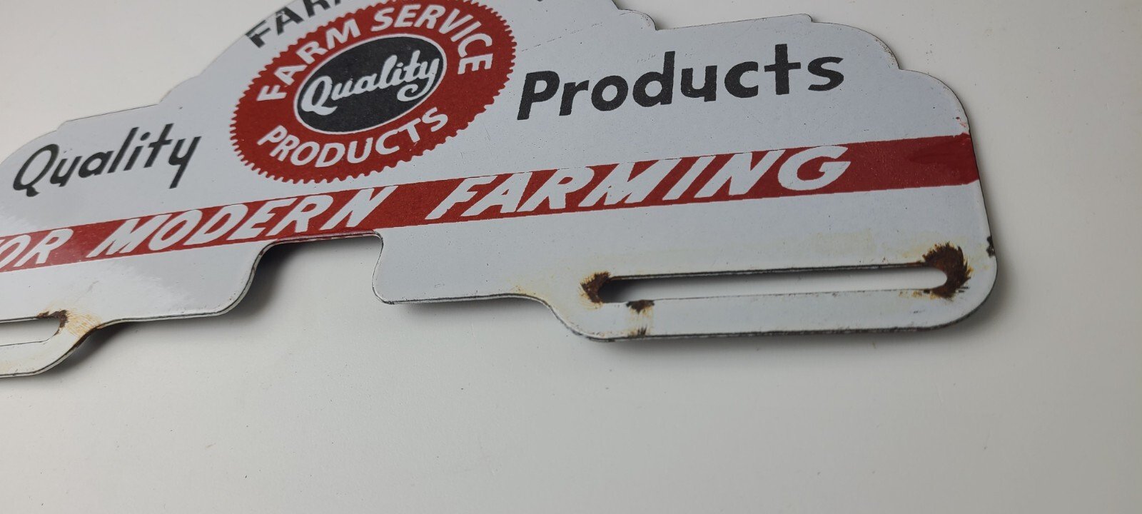 Vintage Farm Sign Topper - Gas Tractor Auto Car Porcelain License Plate Topper - Image 11