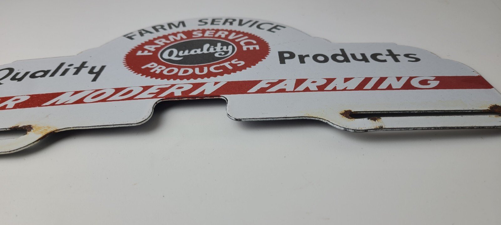 Vintage Farm Sign Topper - Gas Tractor Auto Car Porcelain License Plate Topper - Image 12