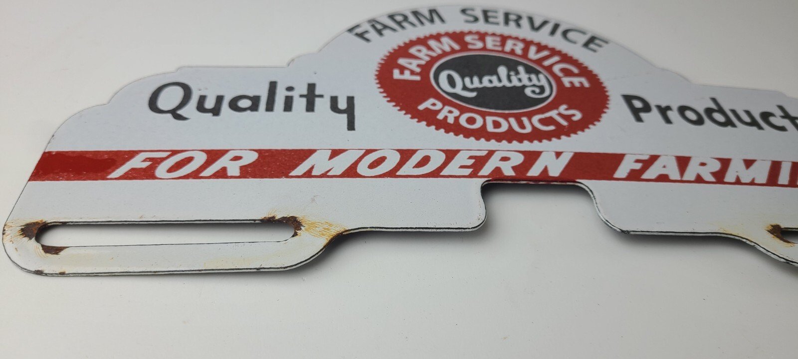 Vintage Farm Sign Topper - Gas Tractor Auto Car Porcelain License Plate Topper - Image 8