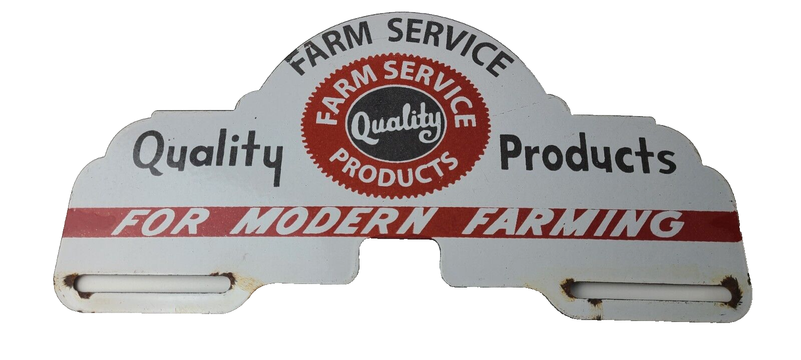Vintage Farm Sign Topper - Gas Tractor Auto Car Porcelain License Plate Topper