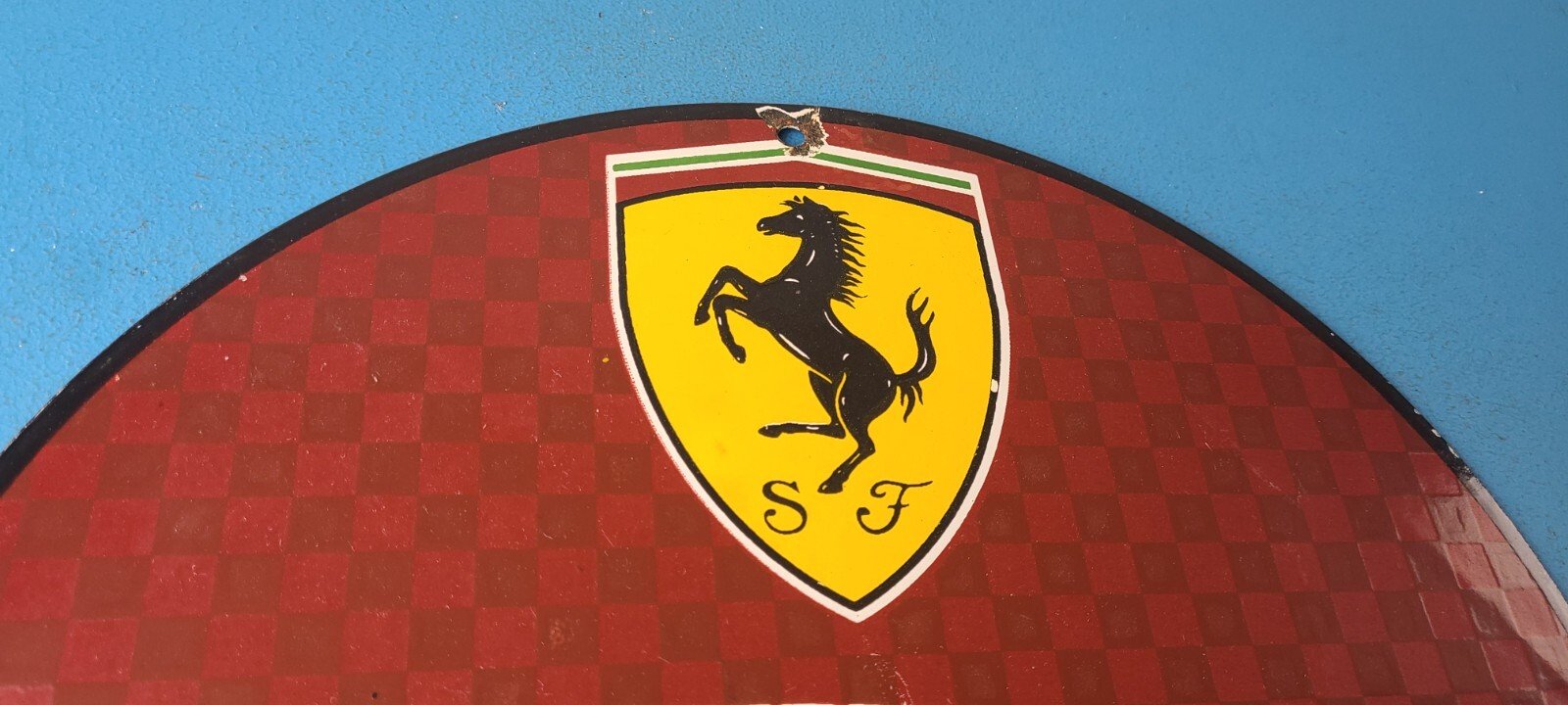 Vintage Ferrari Sports Car Sign - Sales Service Dealer Gas Porcelain Sign - Image 5
