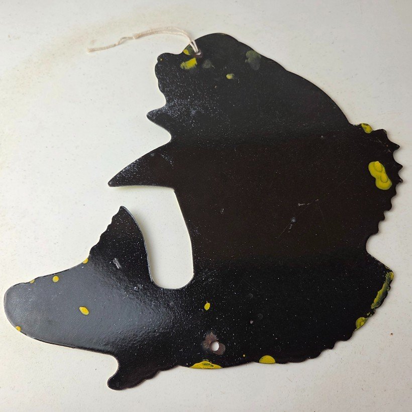 Vintage Fishing Bass Sign - Fish Wildlife Signage Paw Paw Porcelain Gas Sign - Image 7