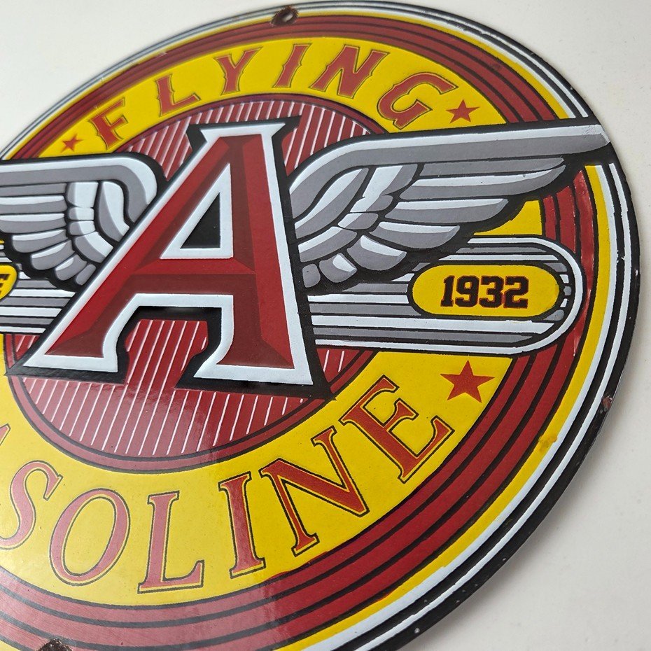 Vintage Flying A Gasoline Sign - Gas Oil Service Station Pump Advertising Sign - Image 14