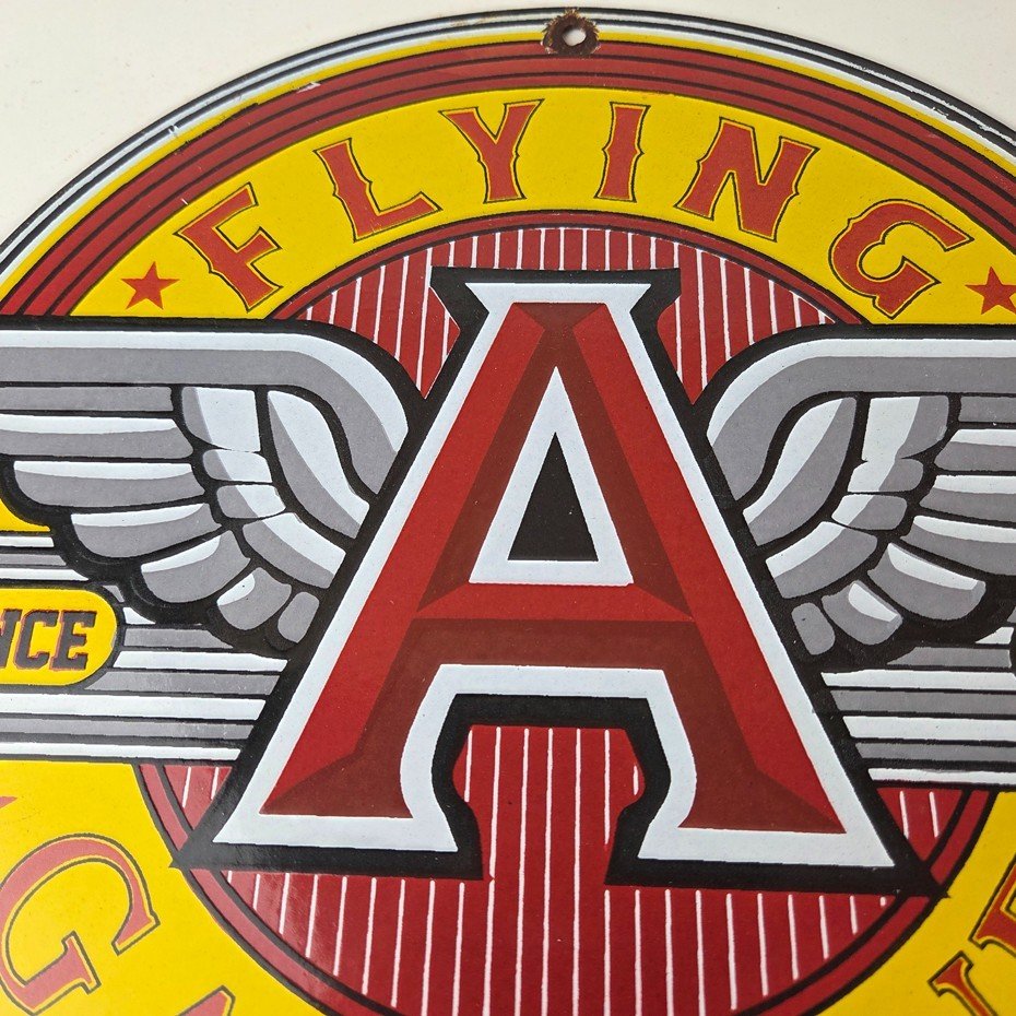 Vintage Flying A Gasoline Sign - Gas Oil Service Station Pump Advertising Sign - Image 3