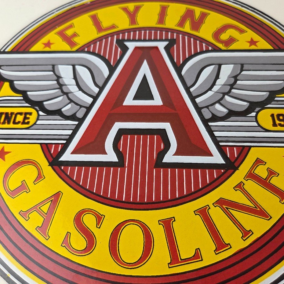 Vintage Flying A Gasoline Sign - Gas Oil Service Station Pump Advertising Sign - Image 4
