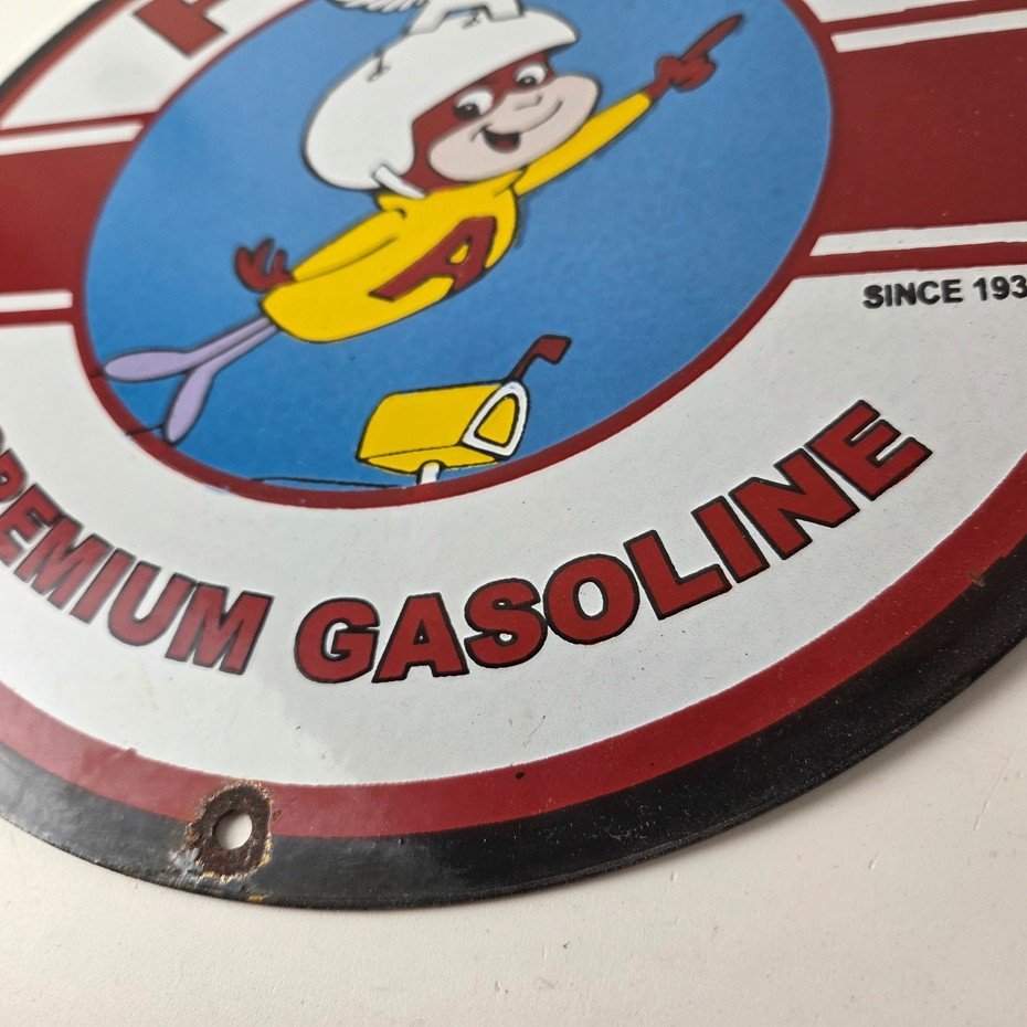 Vintage Flying A Gasoline Sign - Porcelain Aviation Service Hang Glider Sign - Image 13