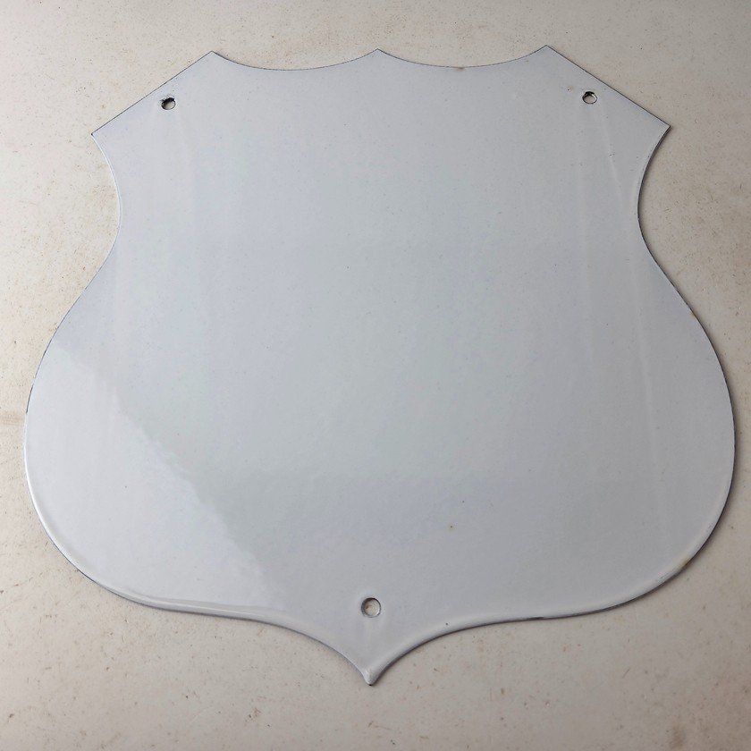 Vintage Ford Motors Sign - Porcelain Route 66 Mustang Gas Pump Shield Sign - Image 7