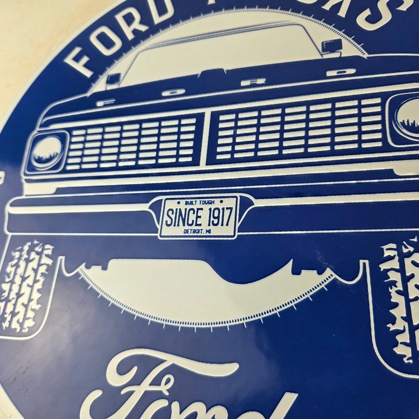 Vintage Ford Trucks Service Porcelain Sign - Gas Pump Porcelain Auto Sign - Image 4